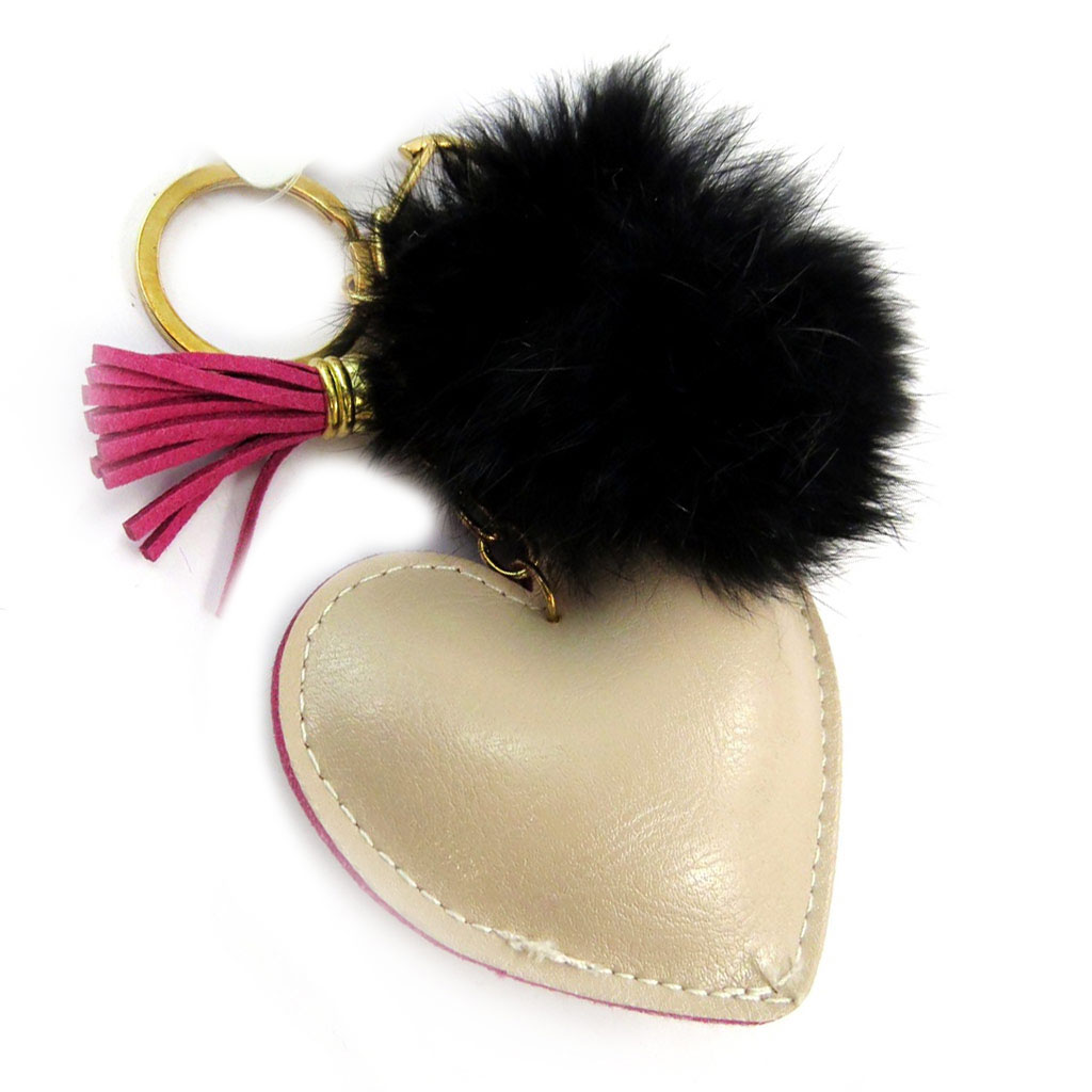 Porte-clés Créateur \'Love\' taupe noir - [N4196]