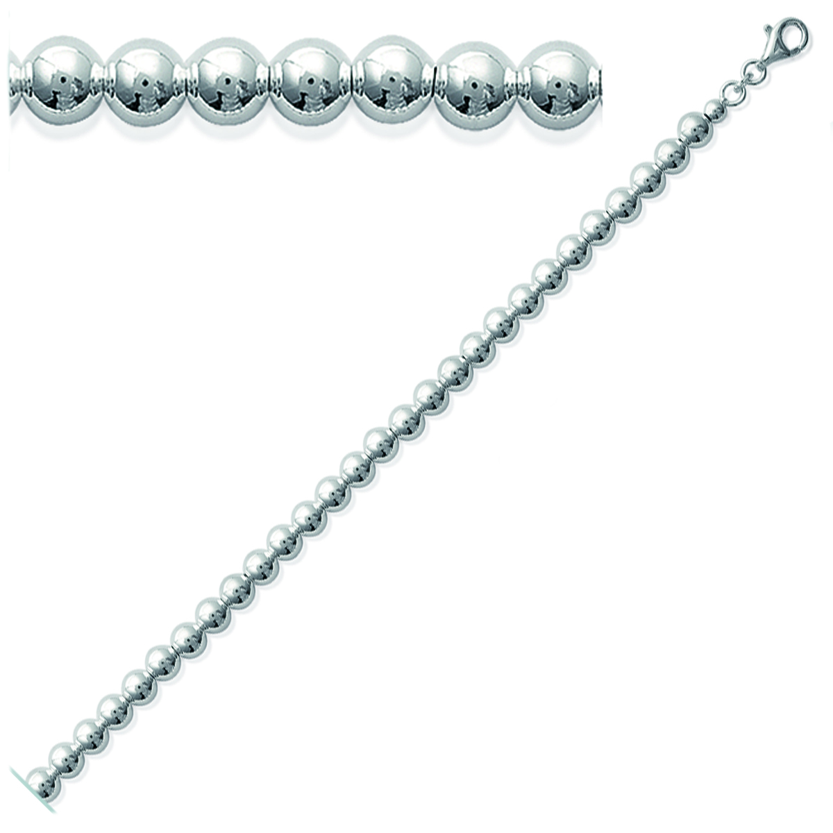 Bracelet Argent \'Boulier\' - 19 cm 6 mm - [C5734]