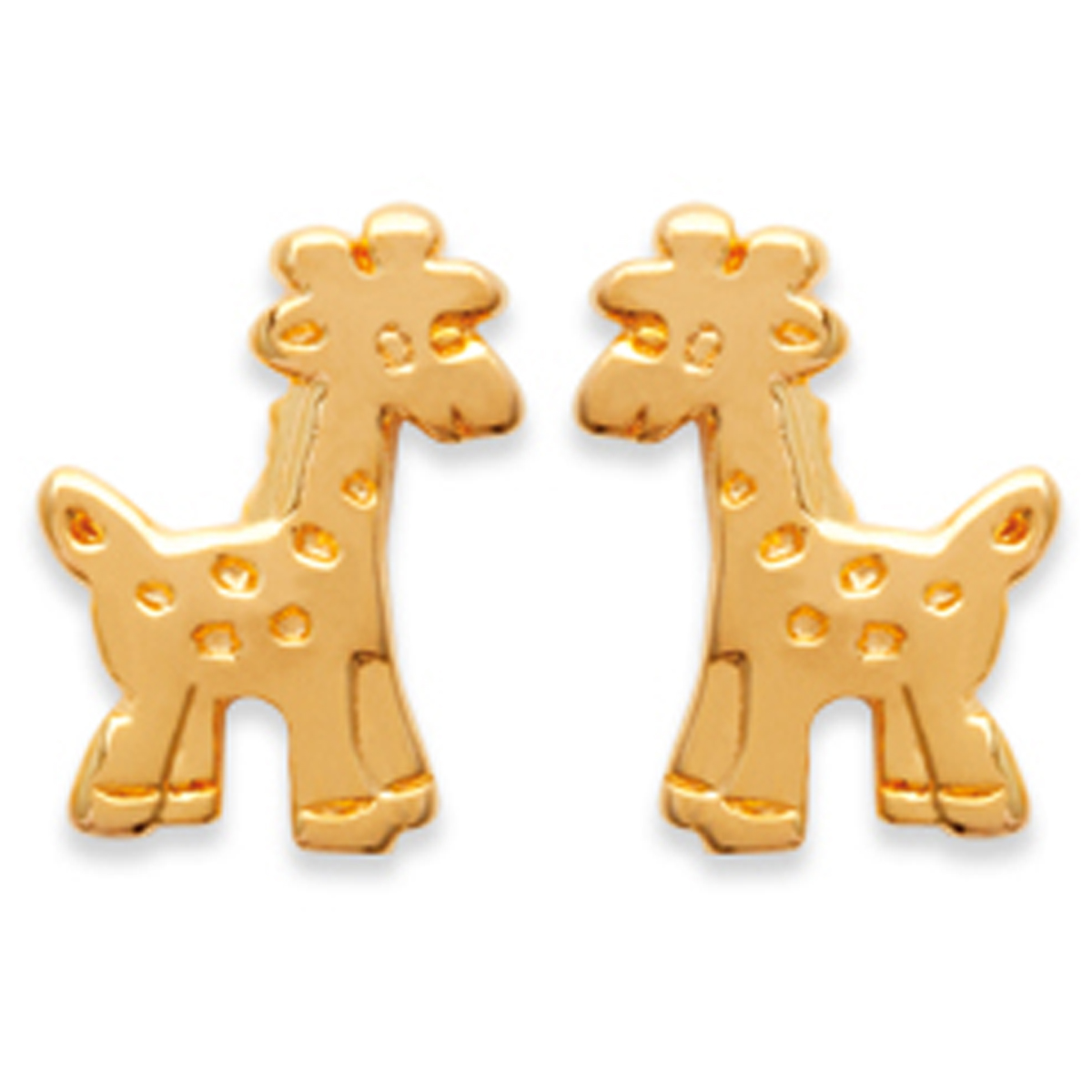 Boucles Plaqué Or \'Girafes\' doré - 12x12 mm - [C5750]
