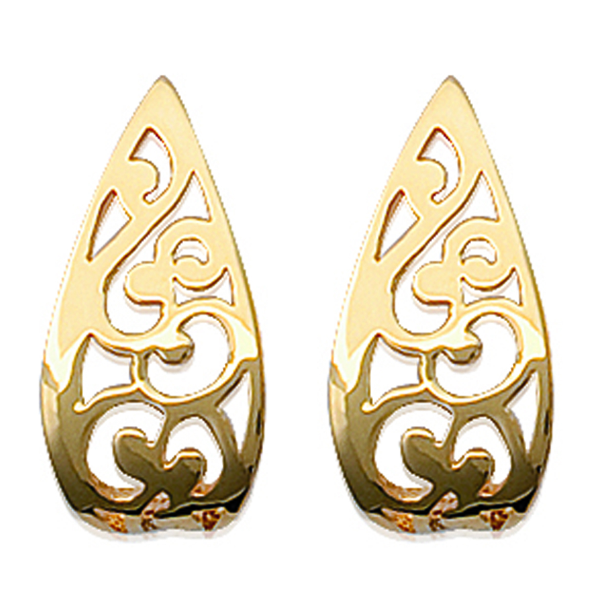 Créoles Plaqué Or  \'Carmen\' doré - 9x20 mm - [C6293]