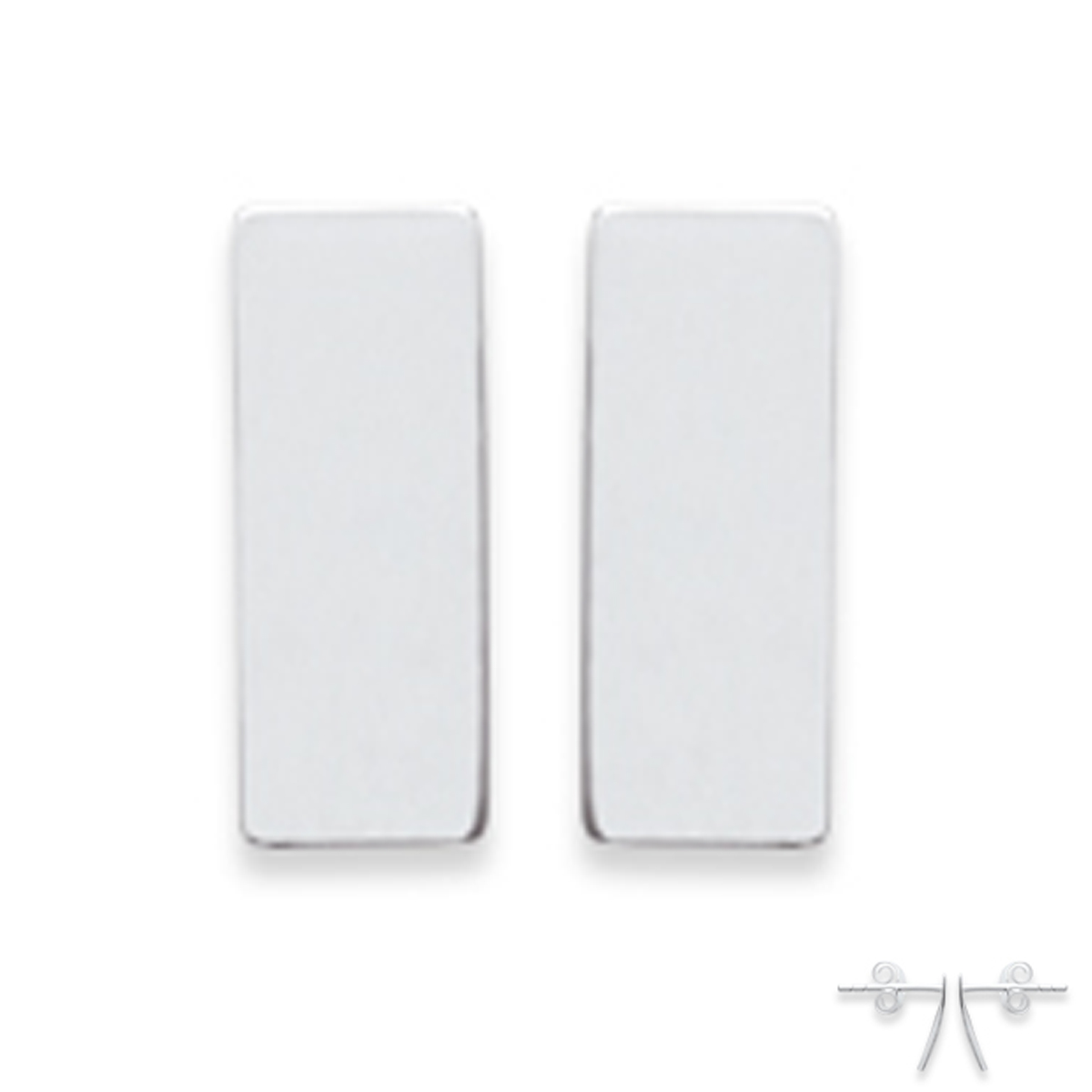 Boucles Argent \'Zen\' argenté - 10x3 mm - [C6312]