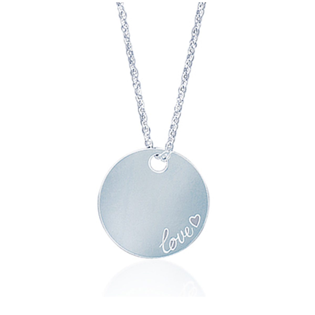 Collier Argent \'Love\' argenté - 20 mm - [C6337]