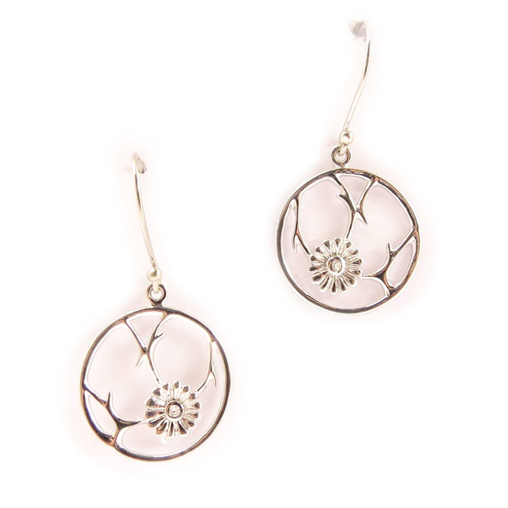 Boucles Argent \'Bouquet Champêtre\'  - [C6926]