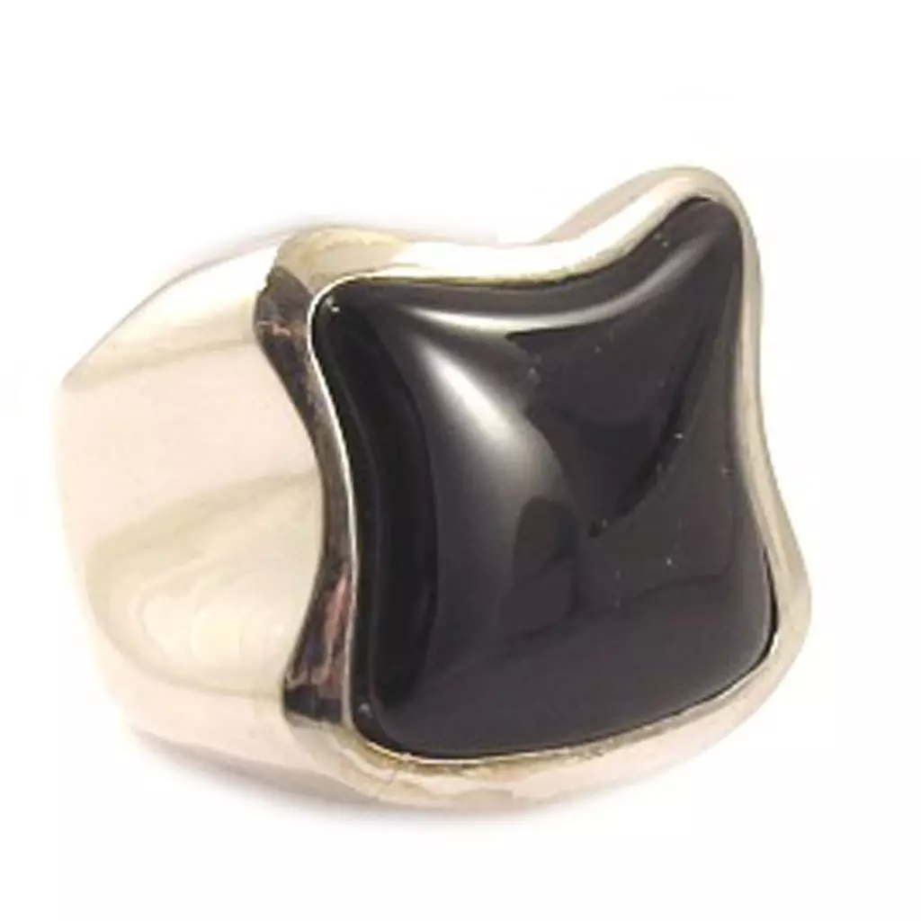 les trésors de lily Bague Argent 'Ruth' Noir Blanc [C6964]