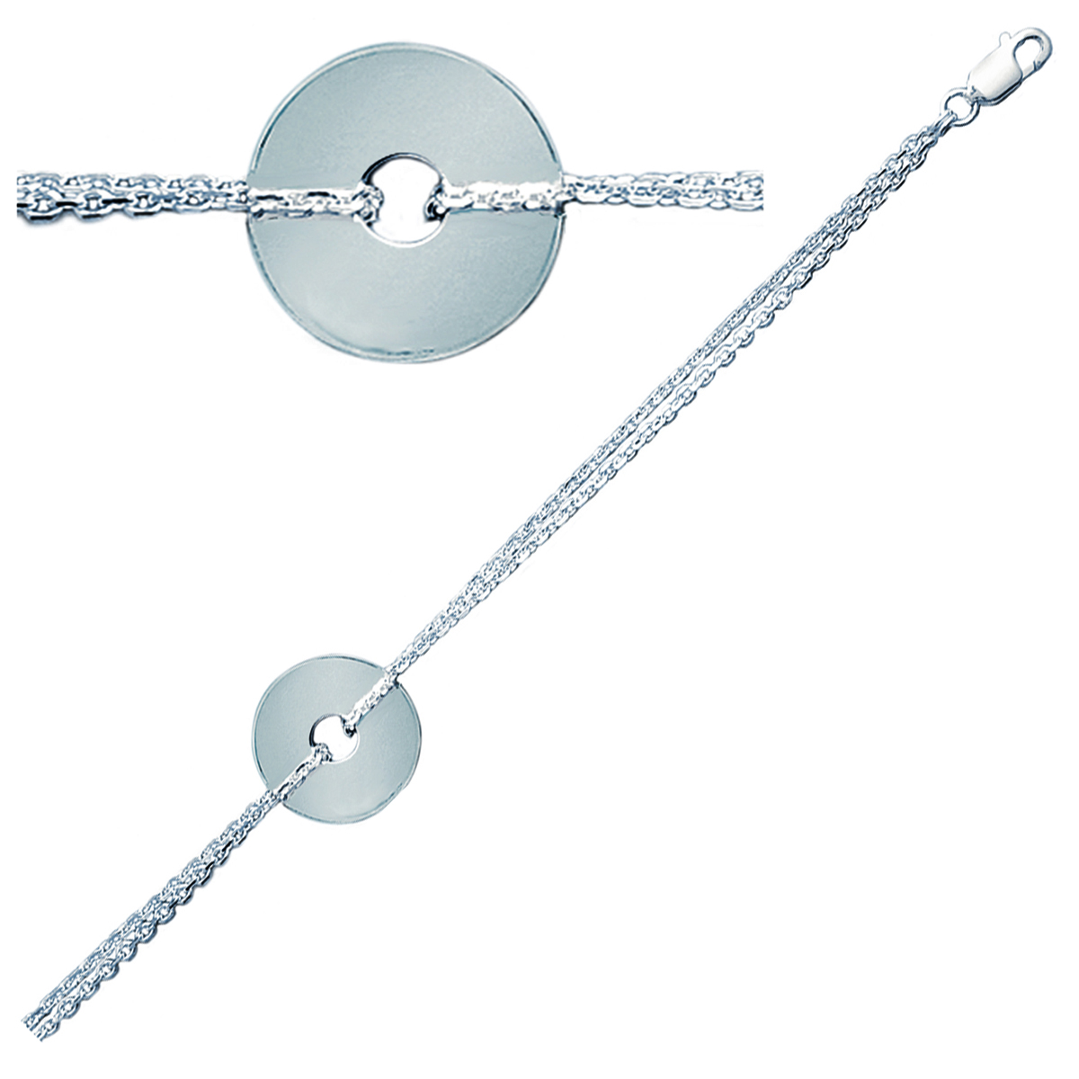 Bracelet Argent \'Zen\' argenté - 15 mm - [C7278]