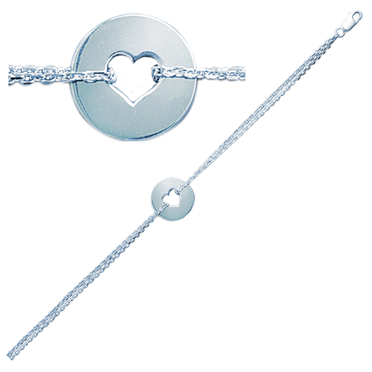 Bracelet Argent \'Love\' argenté - 15 mm - [C7279]