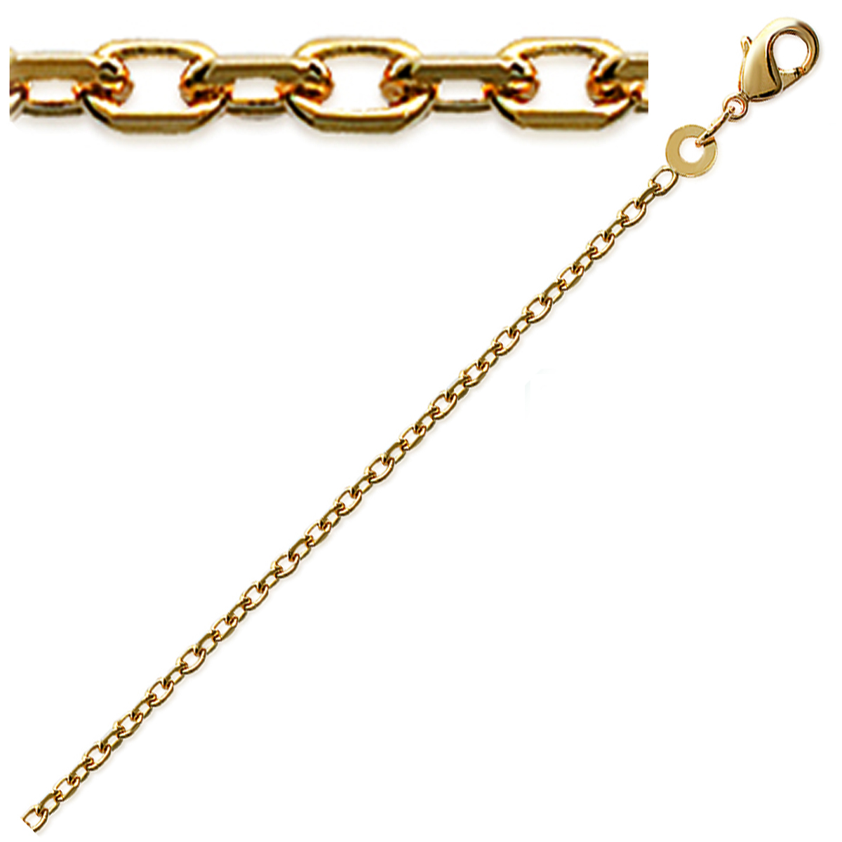 Chaine Plaqué Or \'Forçat\' doré - 45 cm 17 mm - [C7381]