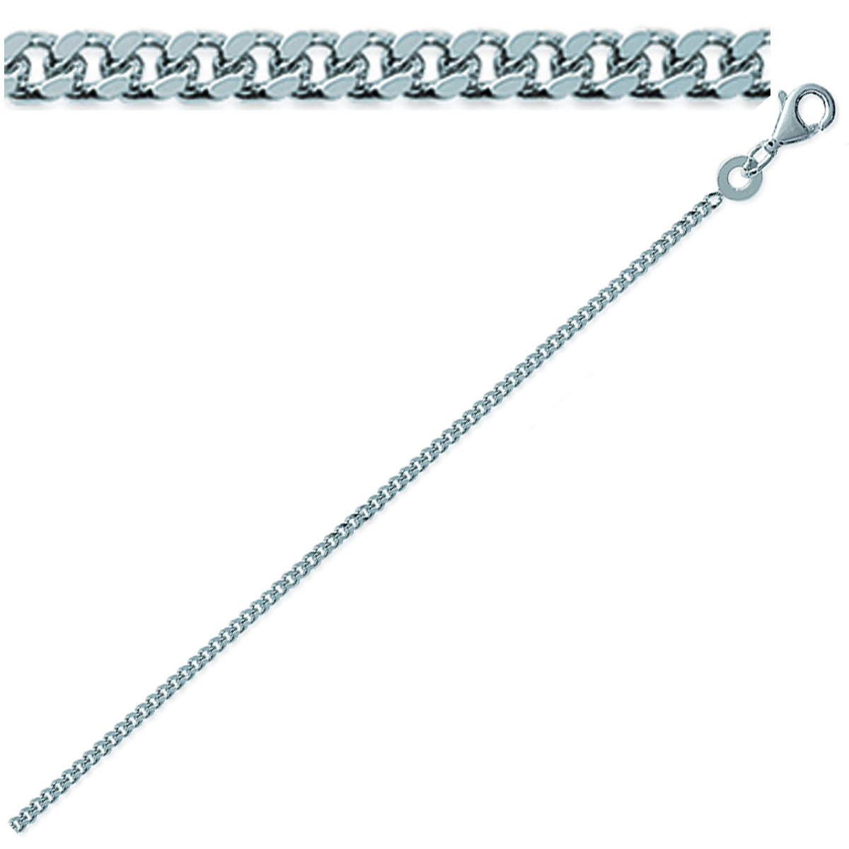 Chaine Argent \'Maille Gourmette\' 45 cm 16 mm - [C7462]