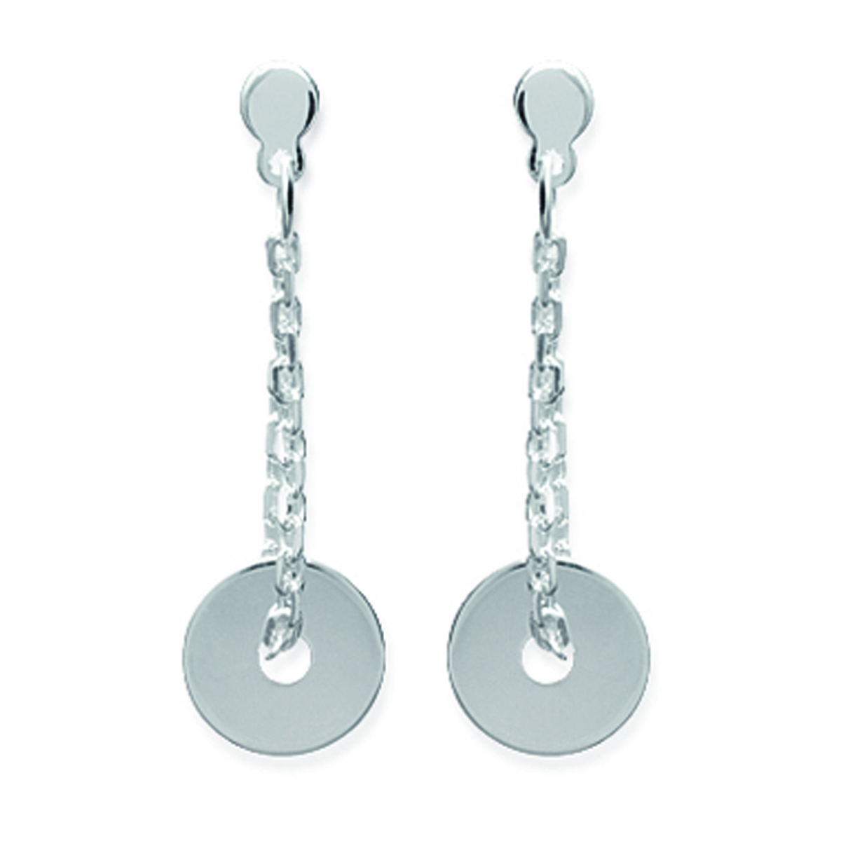 Boucles Argent \'Chorégraphie\' argenté - 7x25 mm - [C9392]
