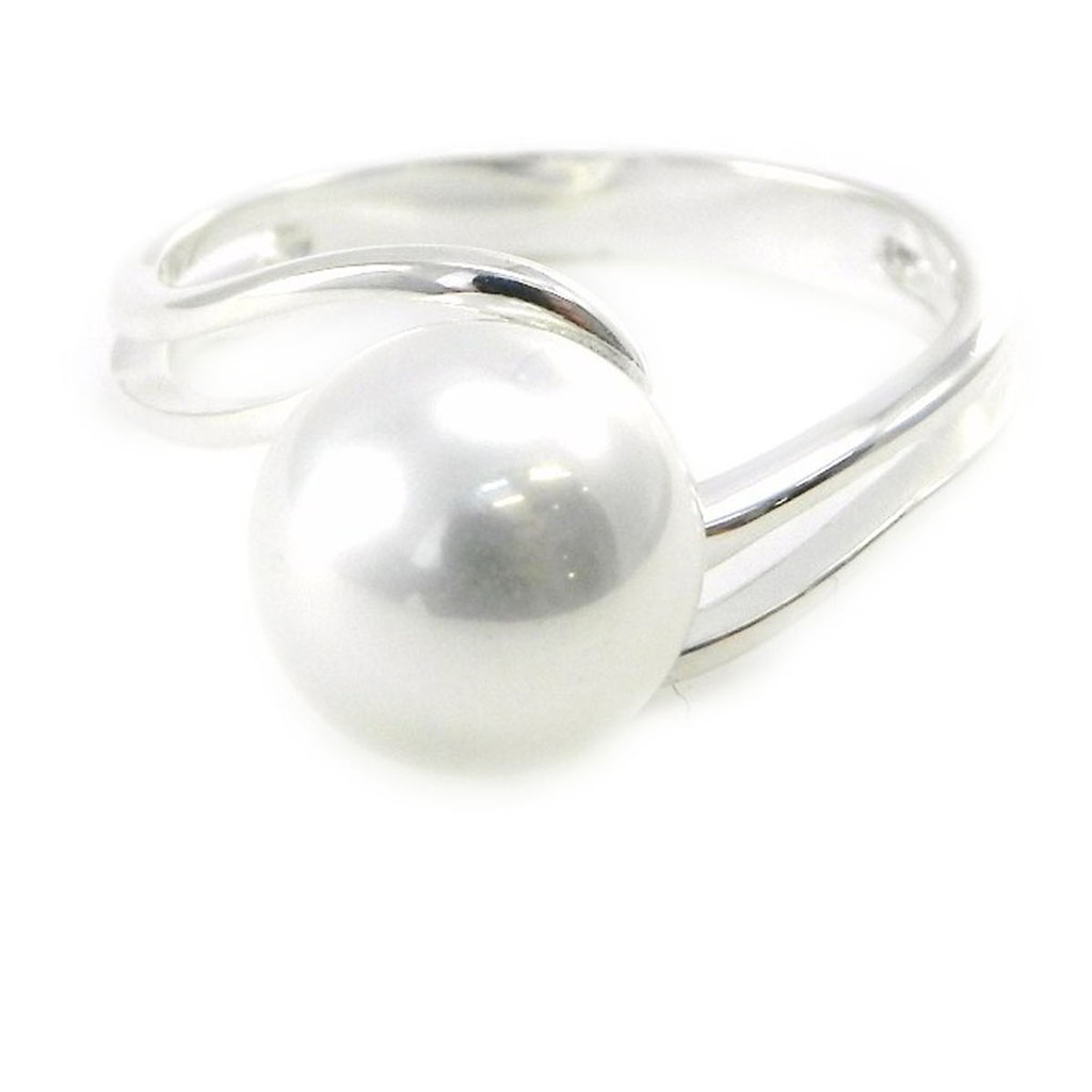 Bague Argent \'Catherine\' Blanc argenté - 9 mm - [C9461]