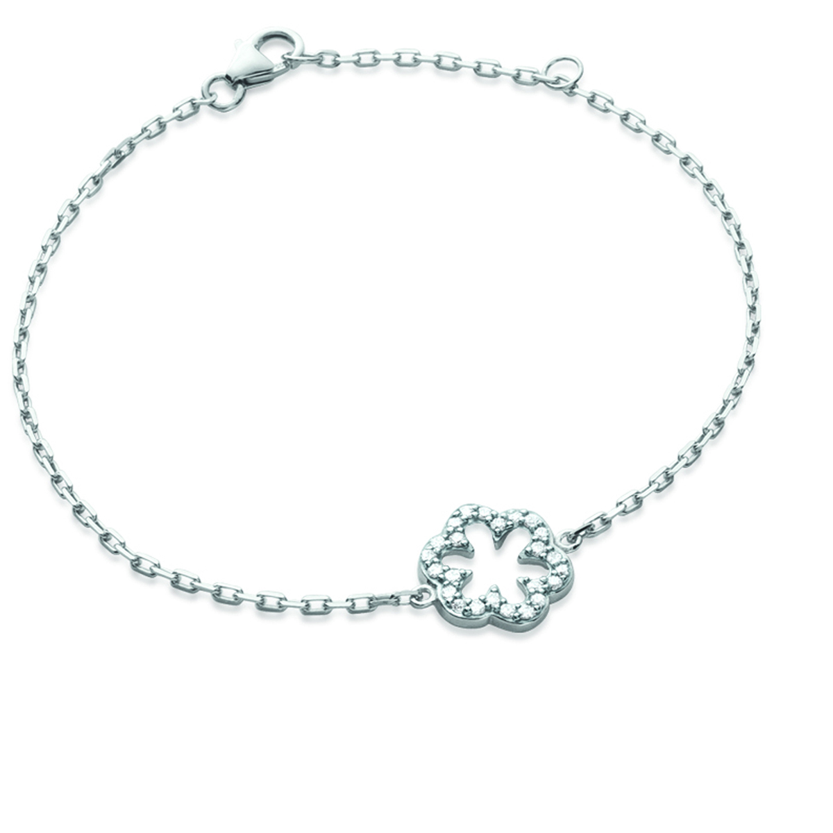 Bracelet Argent \'Flora\' blanc - [L6347]