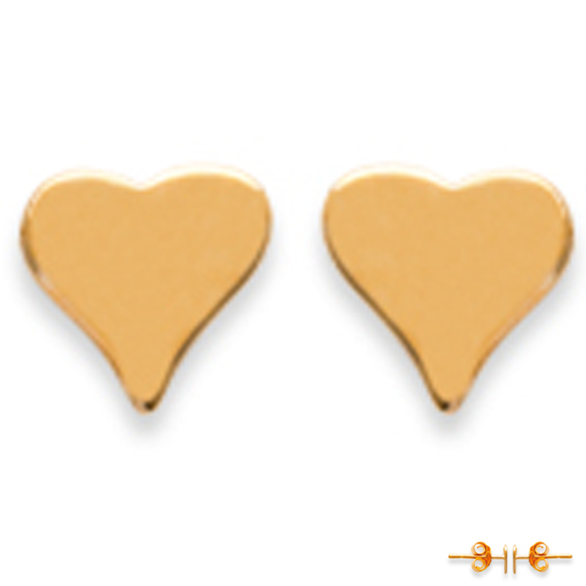 Boucles plaqué or \'Coeur\' doré - 5x5 mm - [A0367]