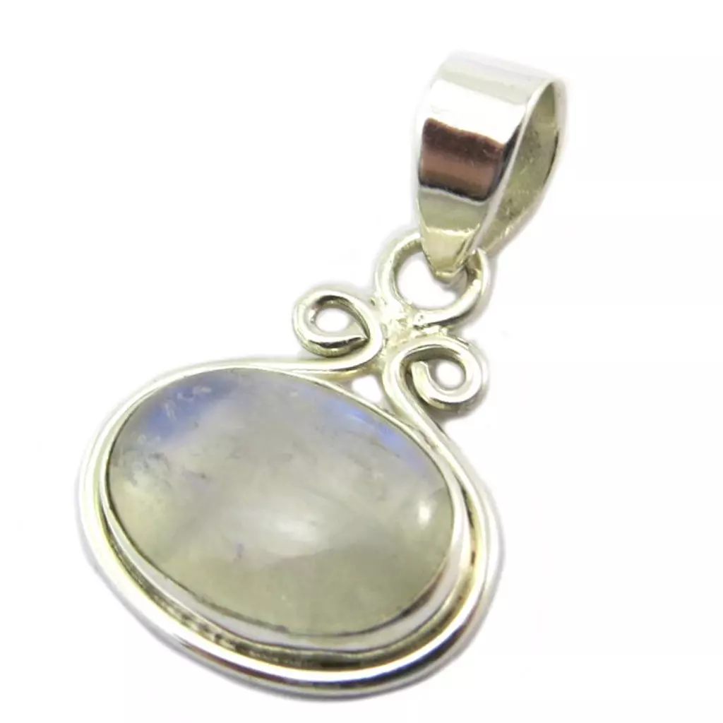 les trésors de lily Pendentif Argent 'Heaven' pierre de lune 17x12 mm [P3806]