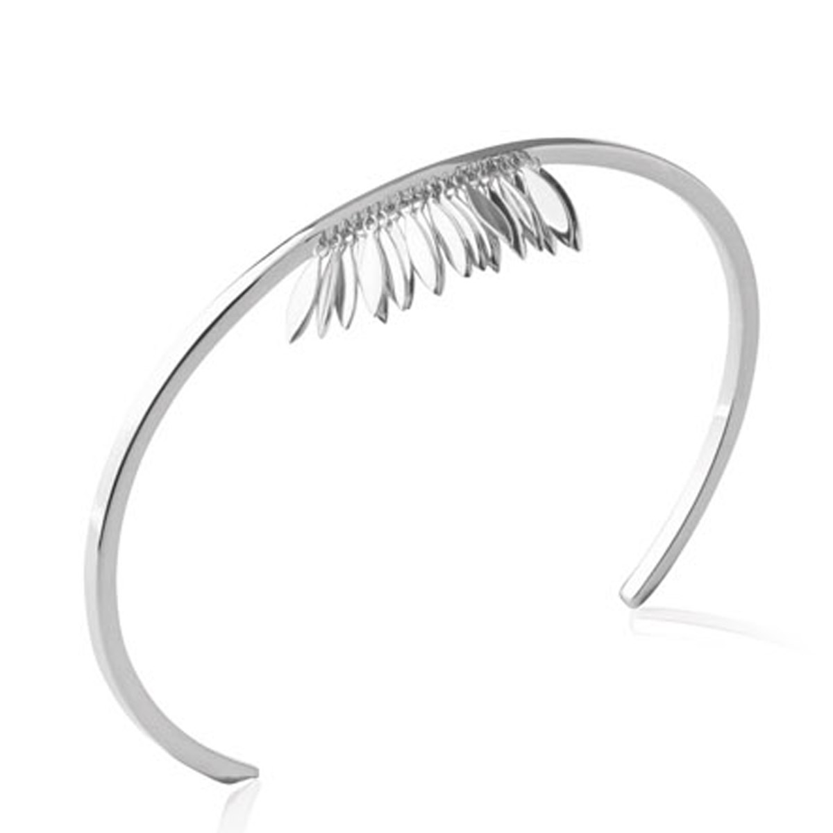 Bracelet argent ouvert \'Navajos\' argenté (rhodié) - [P1975]