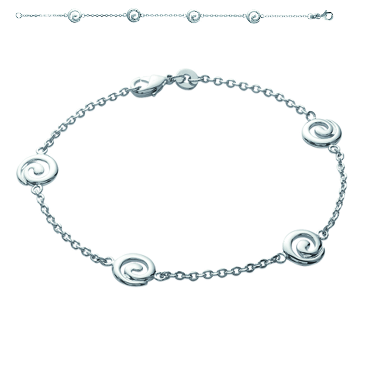 Bracelet Argent \'Chorégraphie\' argenté (rhodié) - 10 mm - [I9095]