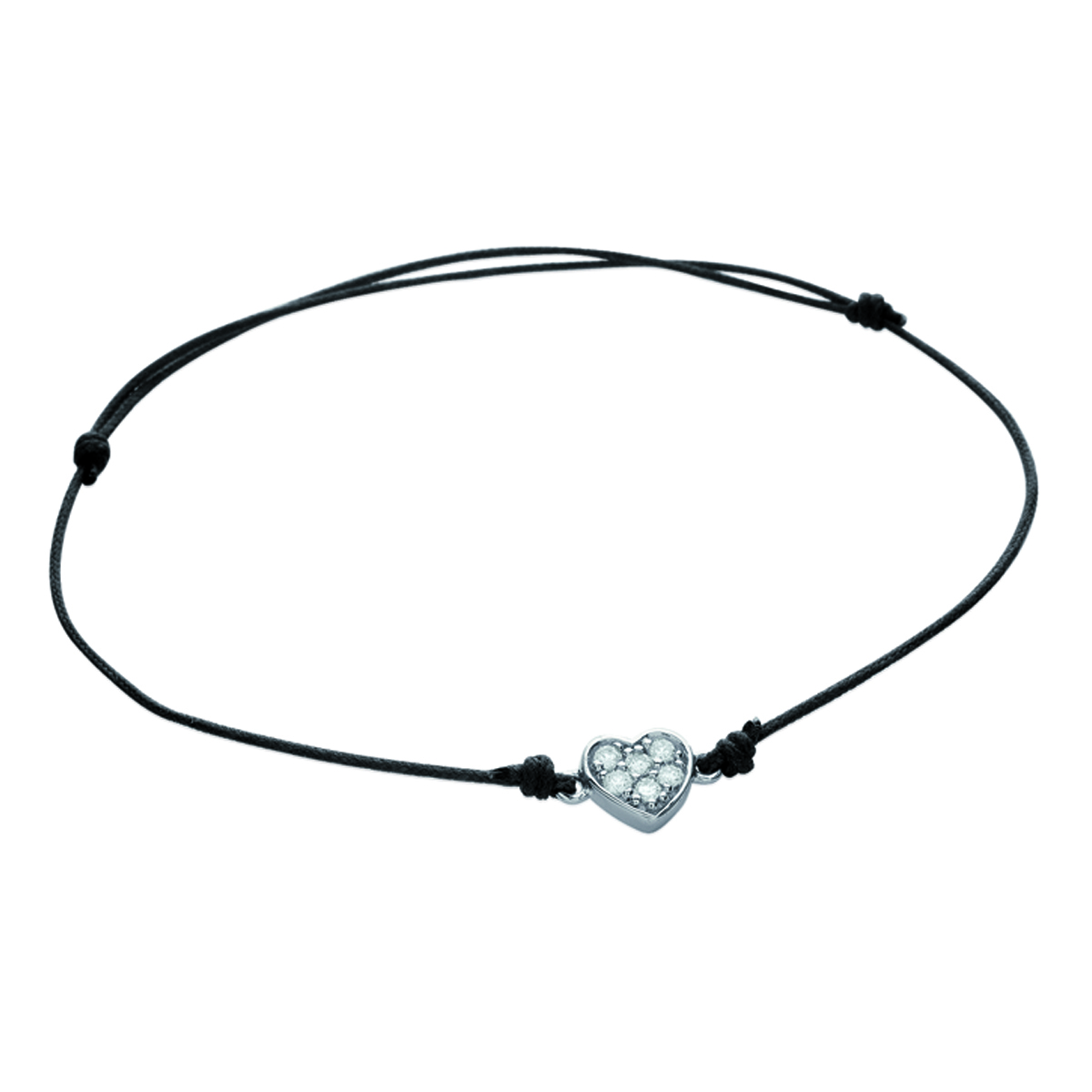 Bracelet Argent \'Love\' noir argenté (rhodié) - 6x10 mm - [I9111]