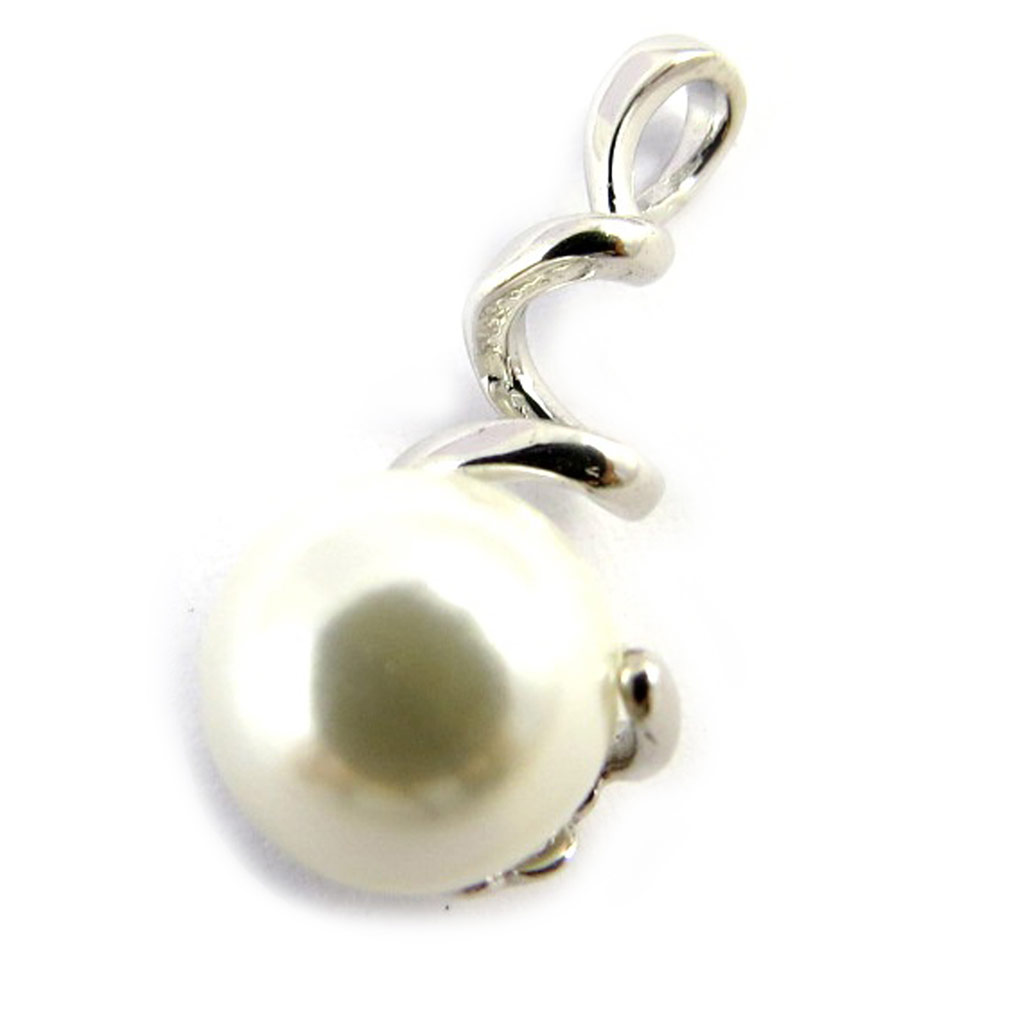 Pendentif Argent \'Perla\' blanc - [M6909]