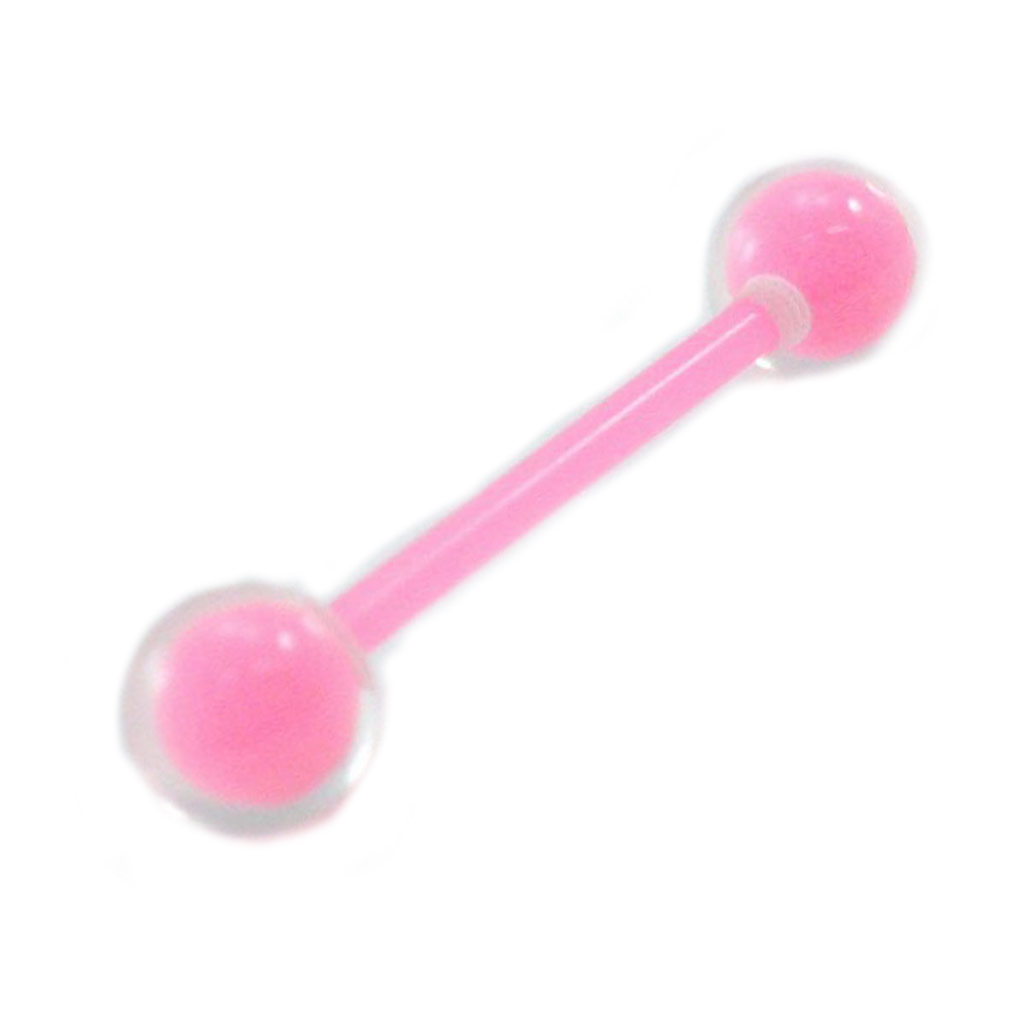 Piercing langue flexible \'Coloriage\' rose - [I9147]