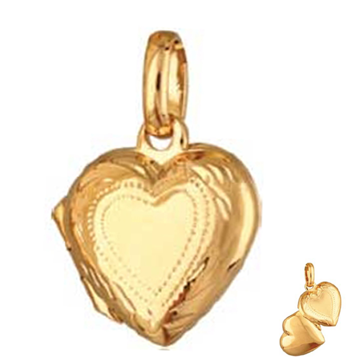 Pendentif Cassolette plaqué or \'Love Secrets\' doré - 18x13 mm - [M6924]