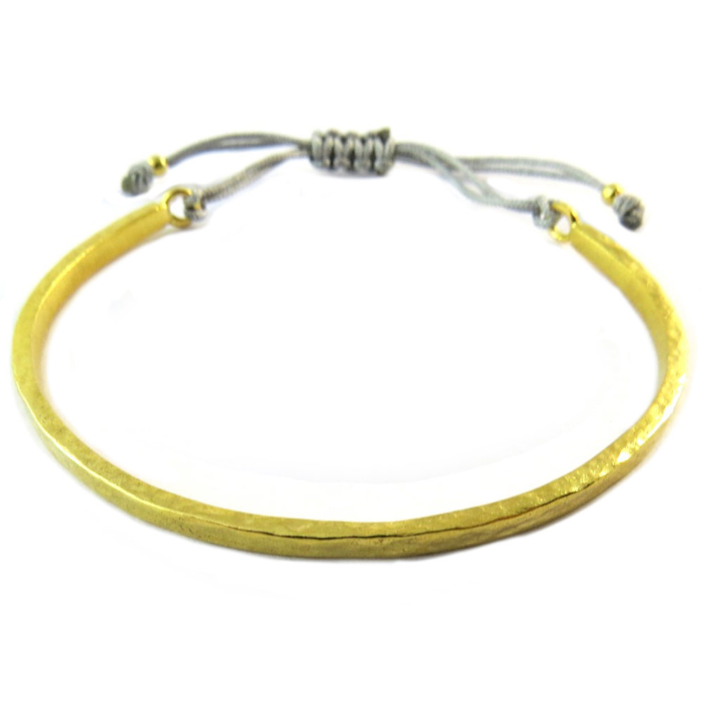 Bracelet artisanal plaqué or \'Princesse Ottomane\' gris doré - [P2274]