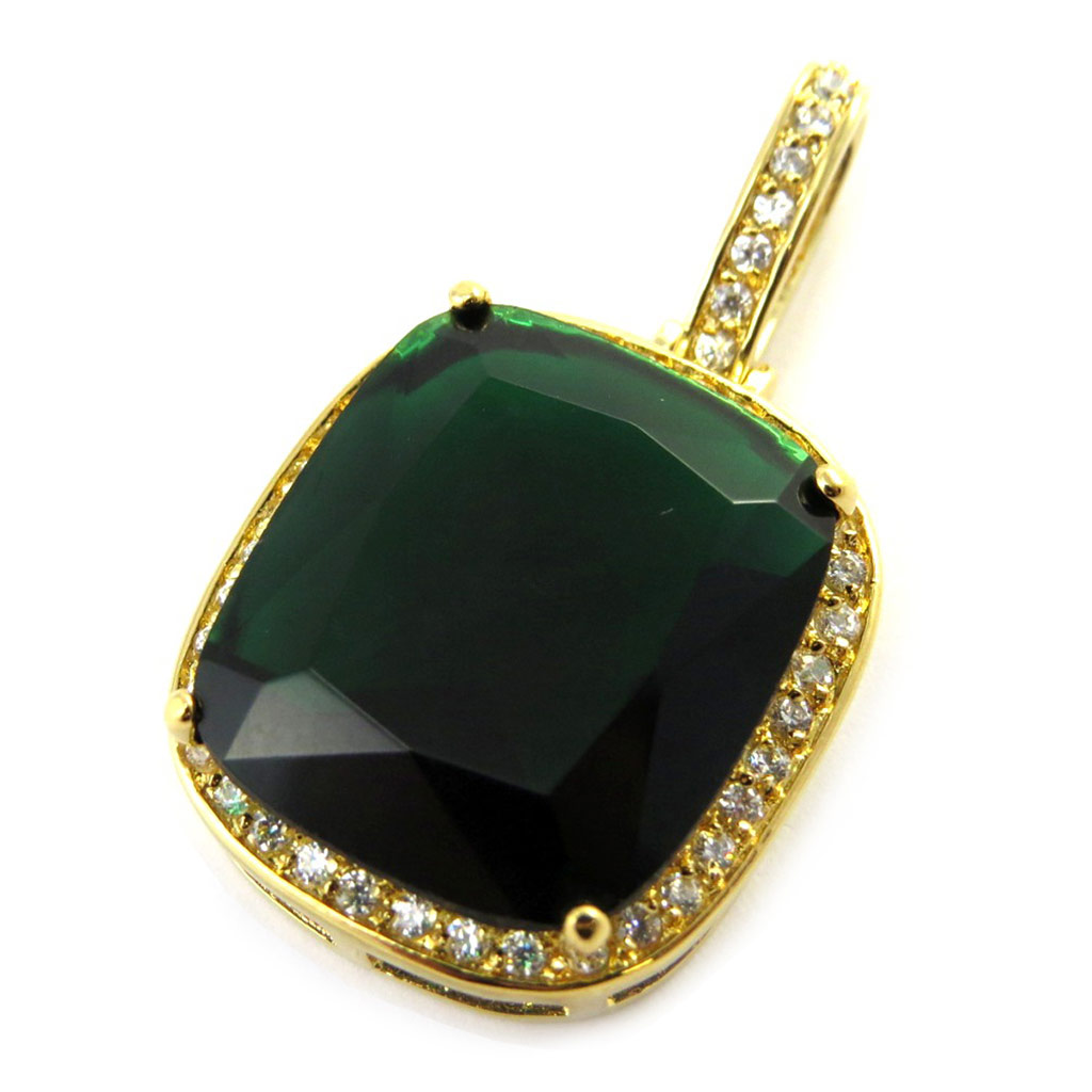 Pendentif Plaqué Or \'Sissi\' vert - [M6994]