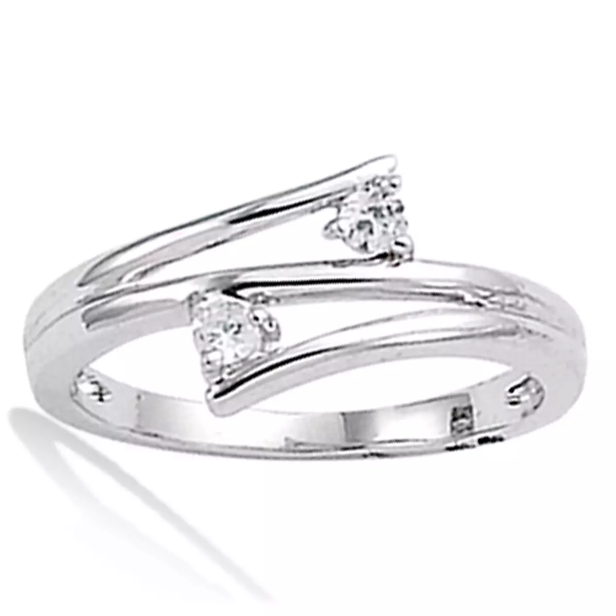 les trésors de lily Bague Argent 'Câlin' Blanc argenté (rhodié) 10 mm [I9868]