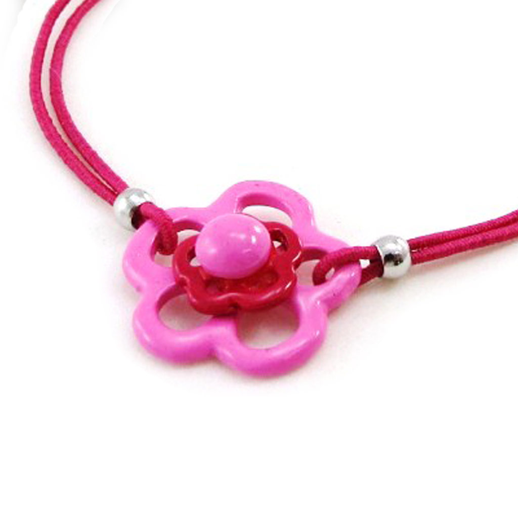 Bracelet Créateur \'Marguerite\' rouge rose - [I9952]