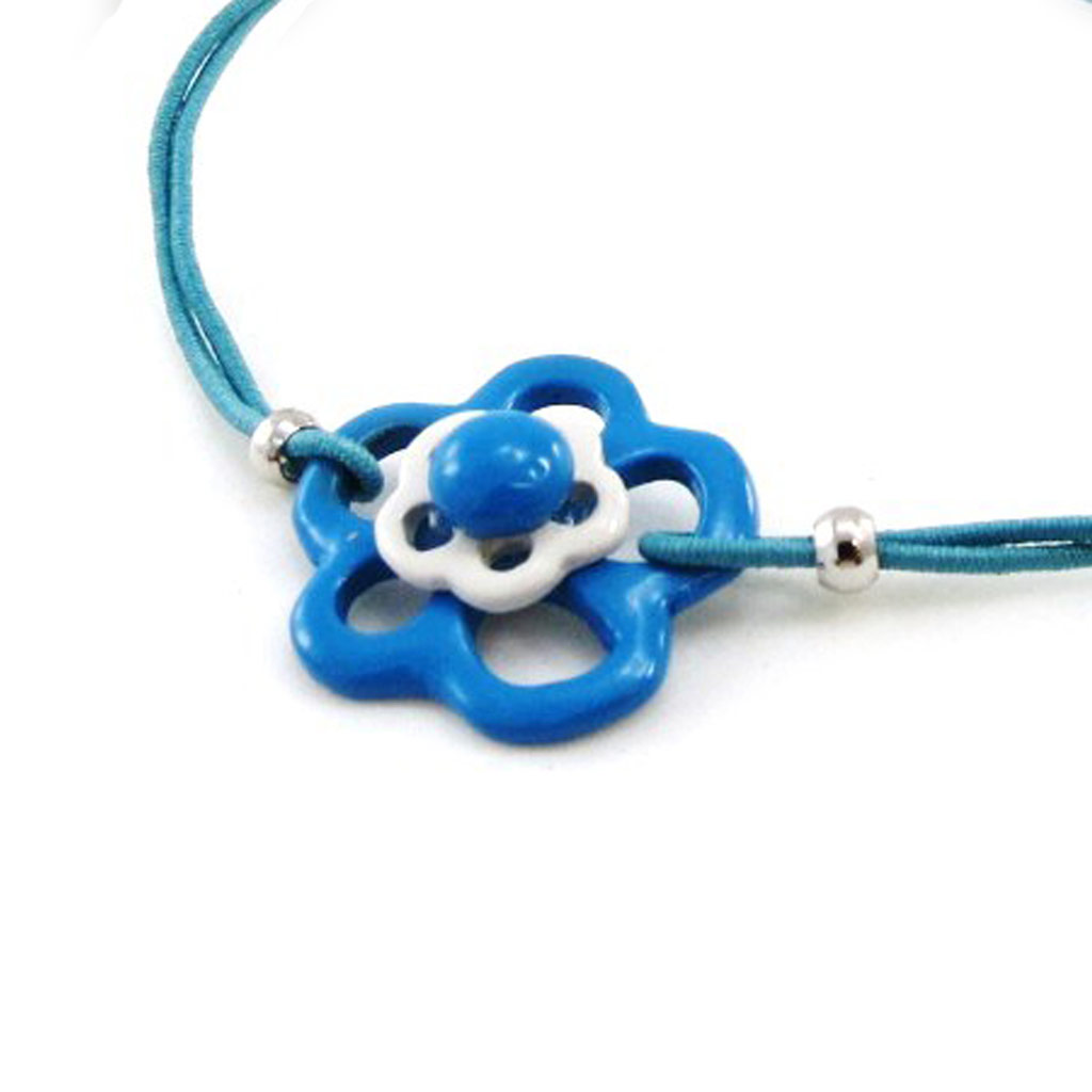 Bracelet Créateur \'Marguerite\' bleu - [I9953]