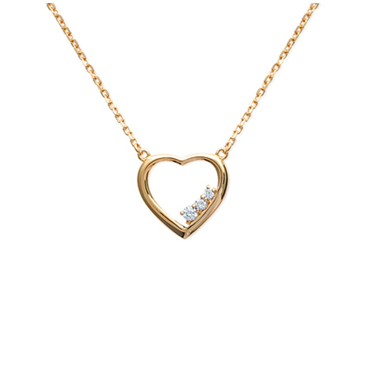 Collier Plaqué-Or \'Love\' blanc doré - 16x14 mm - [J0082]
