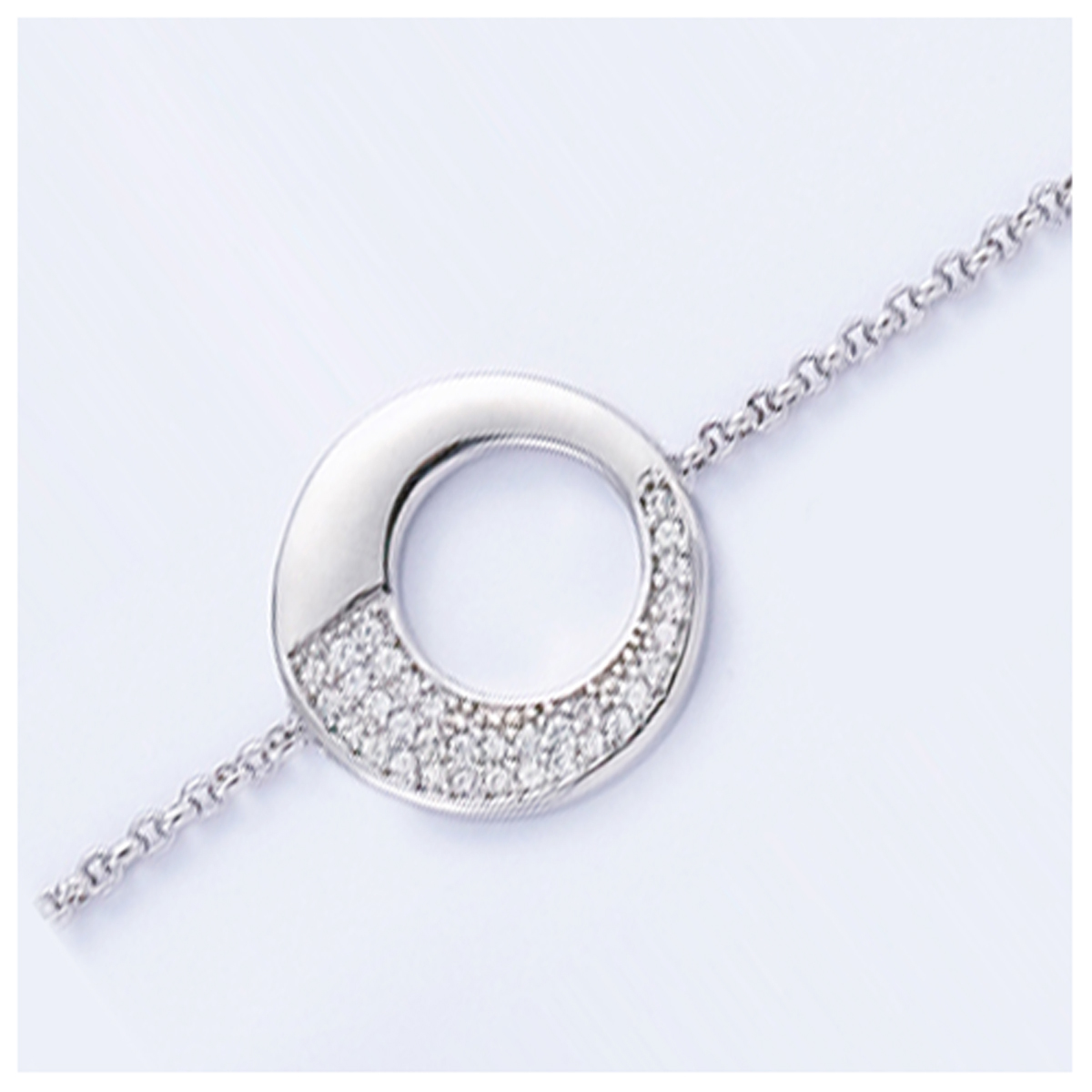 Bracelet Argent \'Déesse\' blanc argenté (rhodié) - 15 mm - [J0153]