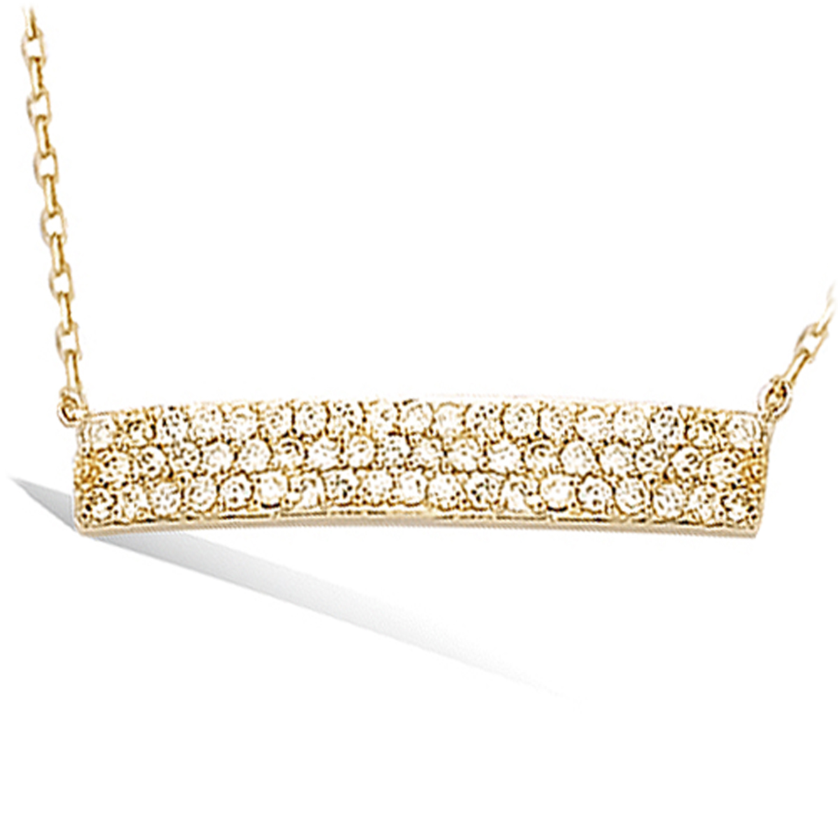 Collier Plaqué-Or \'Sissi\' blanc doré - 25x4 mm - [J0160]
