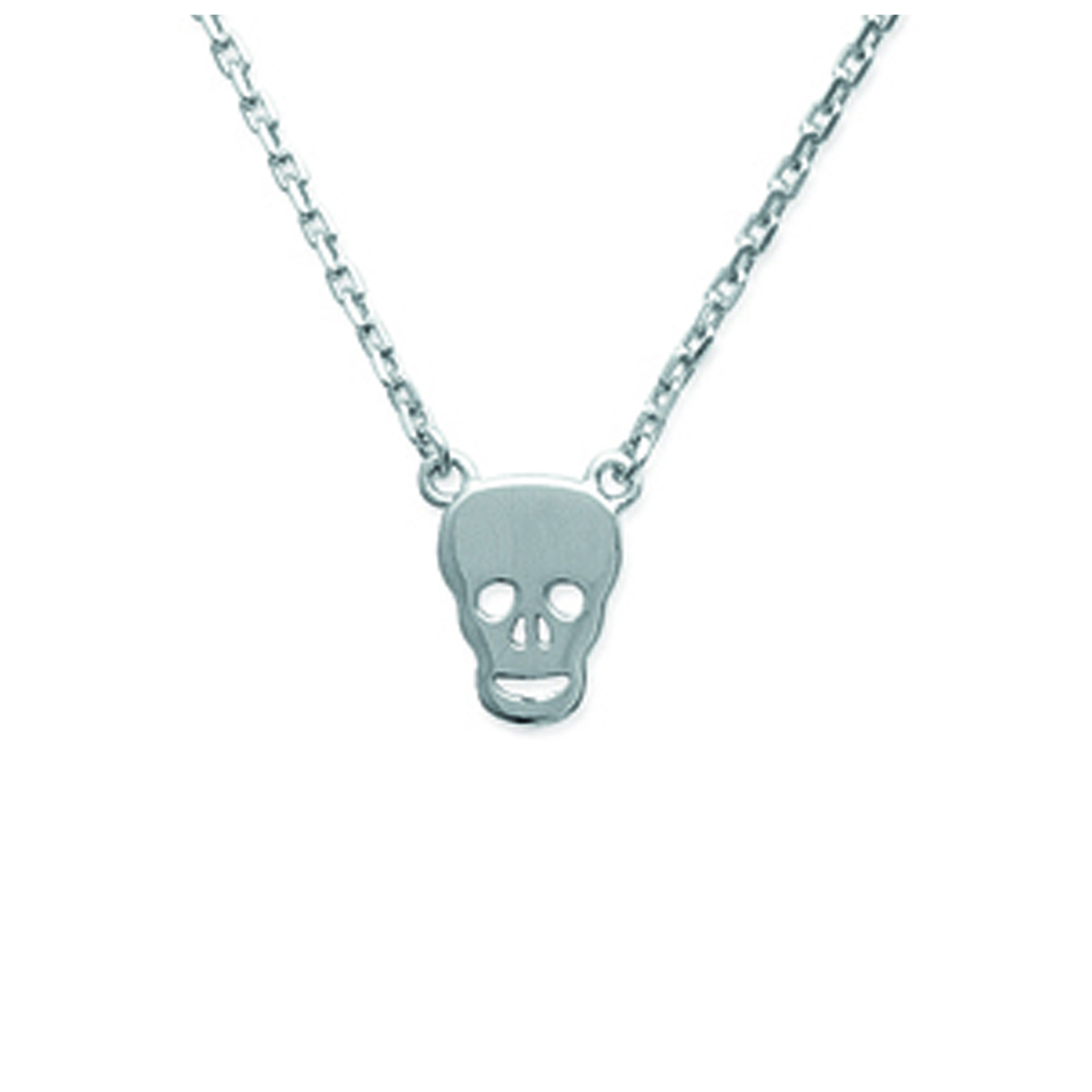 Collier Argent \'Tête de Mort\' argenté - 10x7 mm - [J0859]