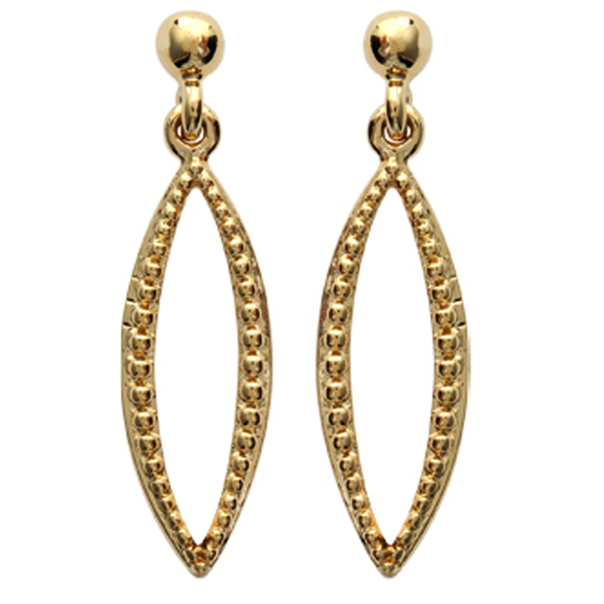 Boucles plaqué or \'Chorégraphie\' doré - 25x7 mm - [J1015]