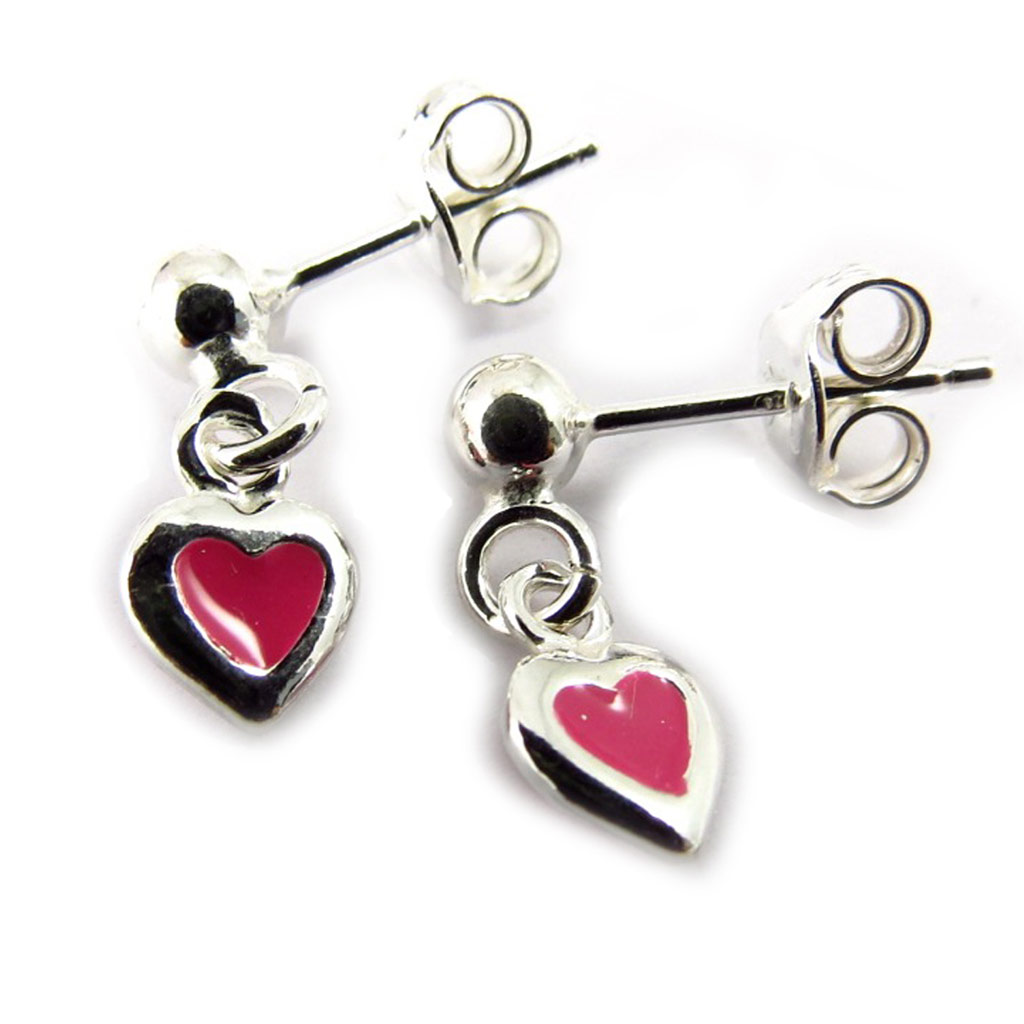 Boucles Argent \'Love\' rose argenté - [K4745]