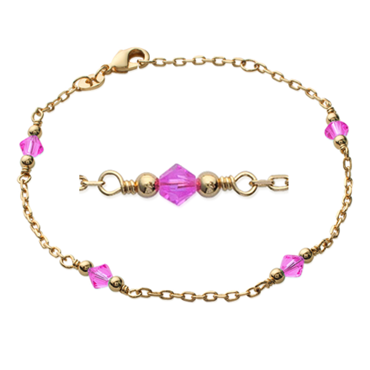 Bracelet Plaqué Or \'Sissi\' rose doré - 4 mm - [K1824]