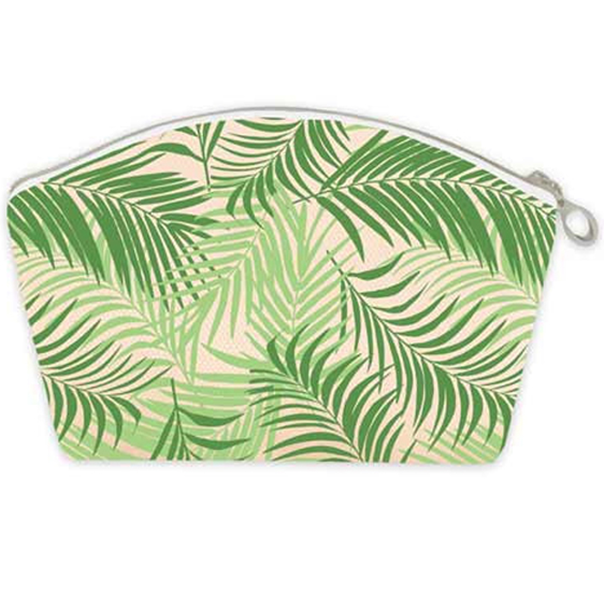 Trousse pochette lin \'Tropical\' vert beige - 20x165x2 cm - [Q8052]