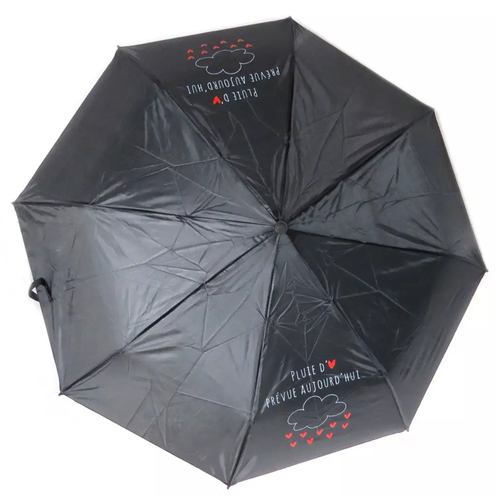 les trésors de lily Parapluie mini manuel 'Mots d'Amour' blanc (Pluie d'Amour prévue aujourd'hui) 23x6 cm [P8923]
