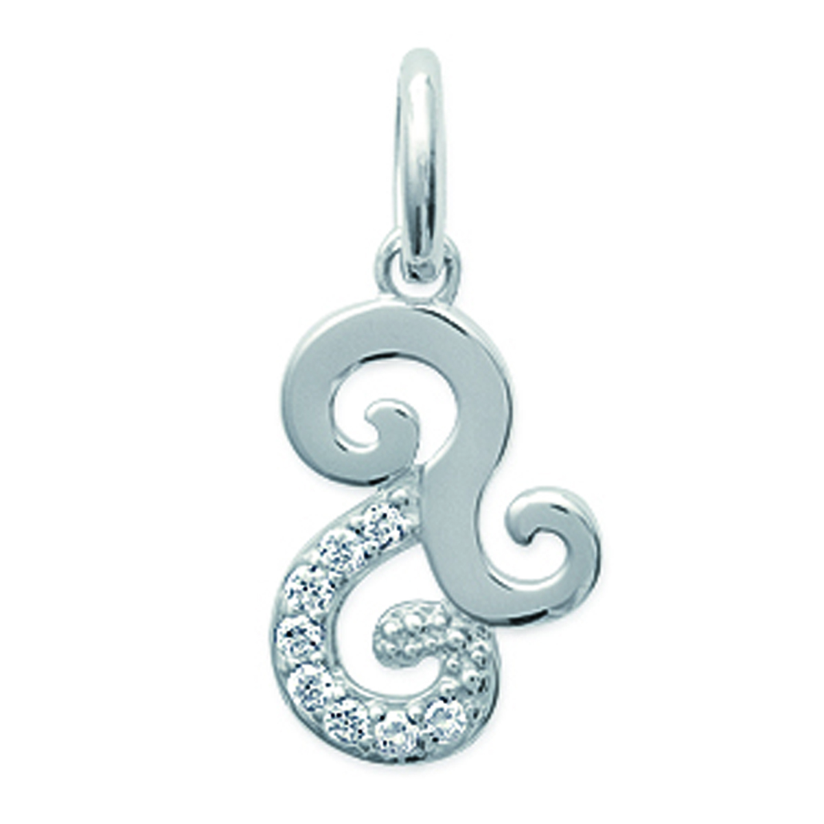 Pendentif Argent \'Déesse\' blanc argenté (rhodié) - 10x15 mm - [H7365]
