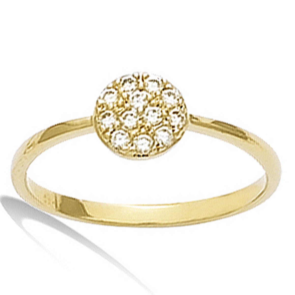 Bague Plaqué Or \'Sissi\' blanc doré - 6 mm - [K5106]