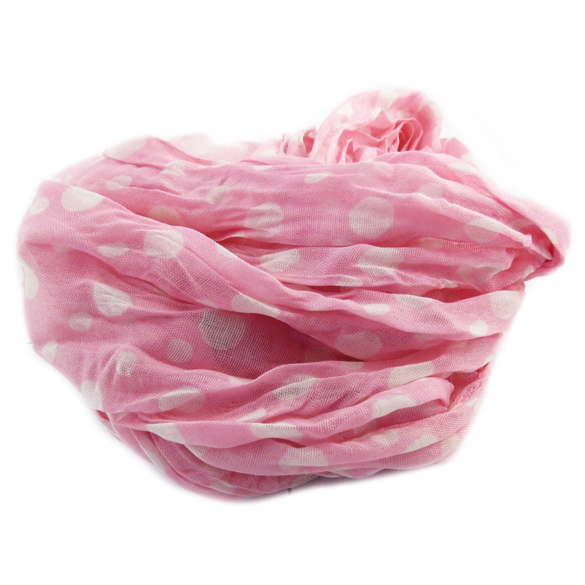 Echarpe coton \'Petits Pois\' rose - 50x160 cm - [Q5273]