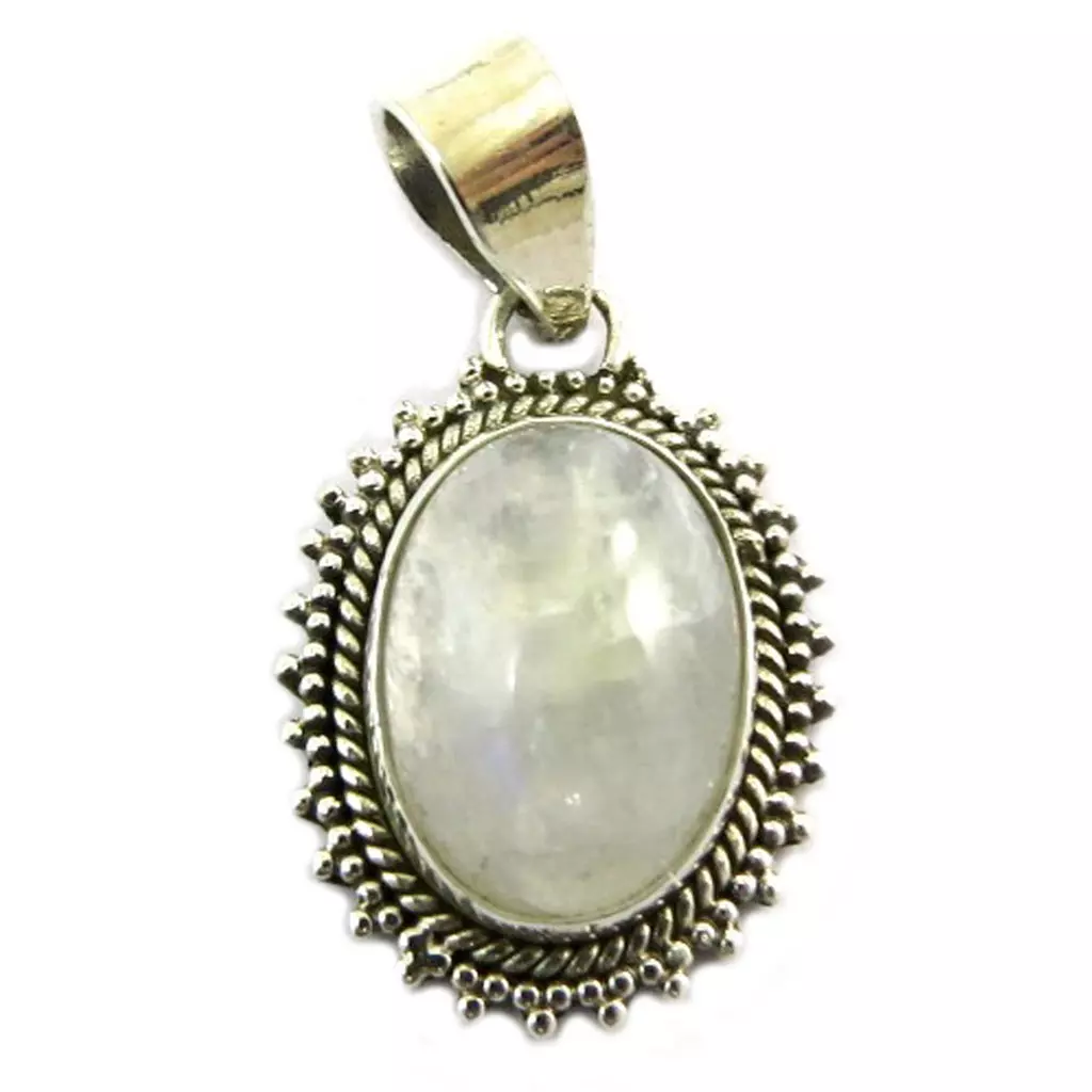 les trésors de lily Pendentif Argent 'Heaven' pierre de lune 20x15 mm [P7081]