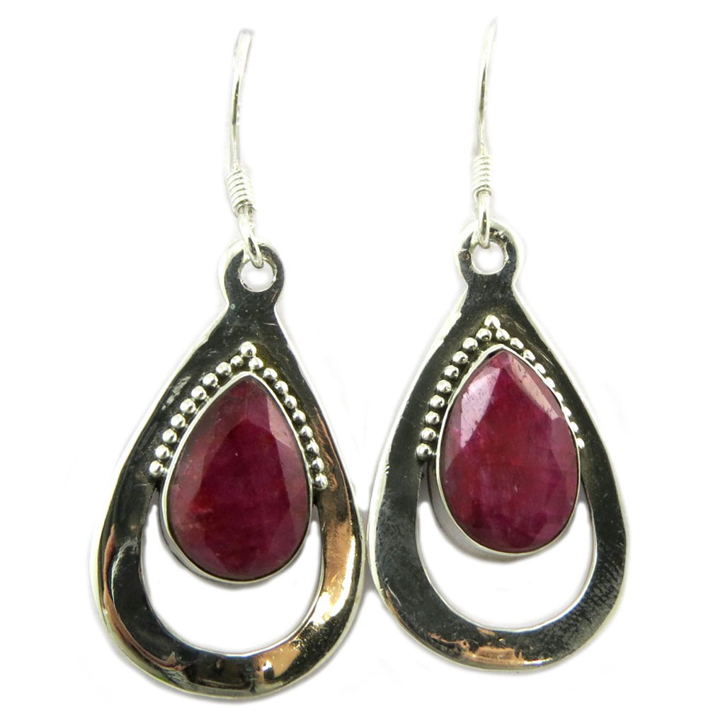 Boucles Argent \'Heaven\' rose argenté - 23x16 mm - [P7090]