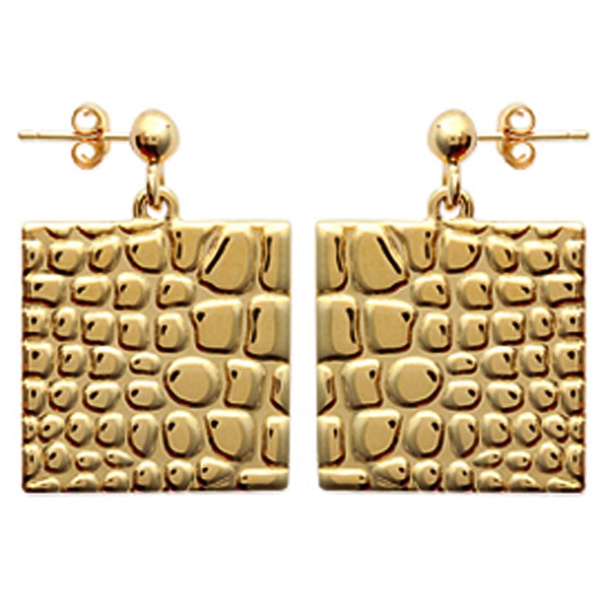 Boucles plaqué or \'Cléopatra\' doré - 15x15 mm - [L0748]
