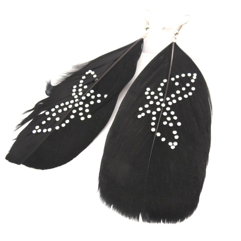 Boucles Créateur \'Cheyennes\' papillon noir - [J7940]