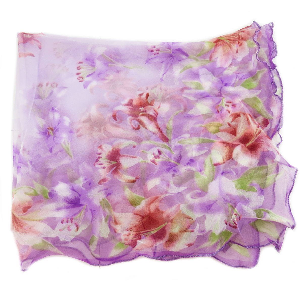 Carré voile \'Scarlett\' violet - 75x75 cm - [Q5342]
