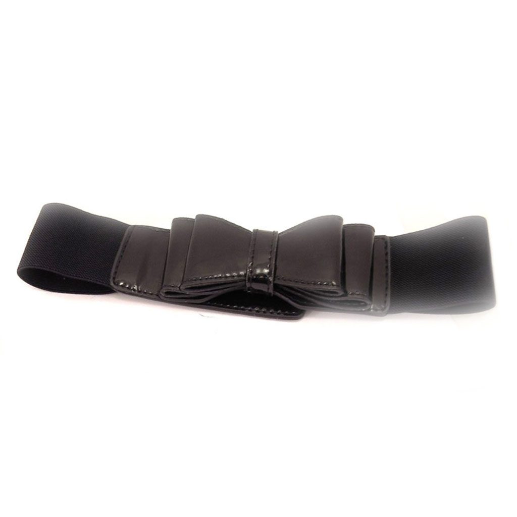 Ceinture élastique\'Scarlett\' noir - largeur 5 cm - [Q5390]