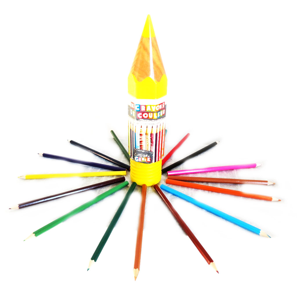 16 crayons de couleur \'Coloriage\' jaune - [M4679]