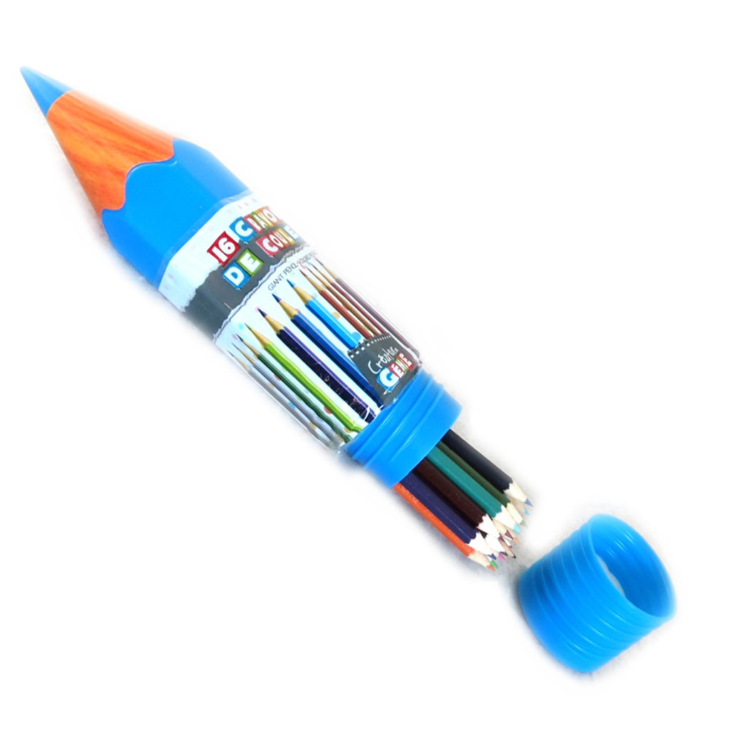 16 crayons de couleur \'Coloriage\' bleu - [M4682]