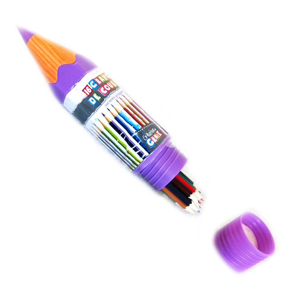 16 crayons de couleur \'Coloriage\' violet - [M4684]