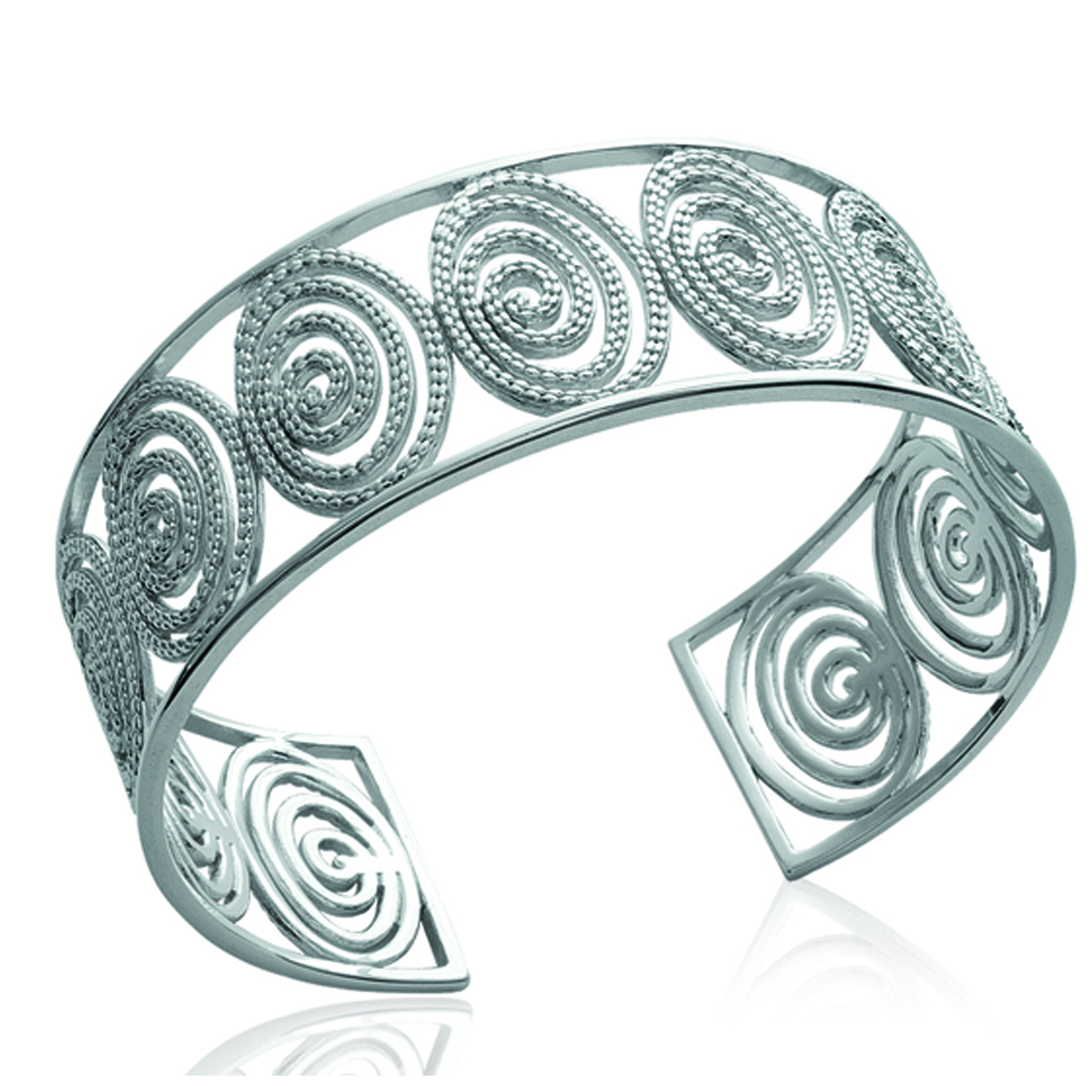 Bracelet Argent \'Chorégraphie\' argenté (rhodié) - 25 mm - [L1162]